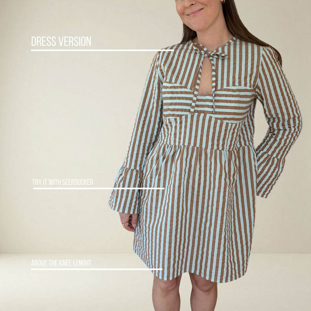 SH001 - Blusa con escote anudado y recortes en el busto