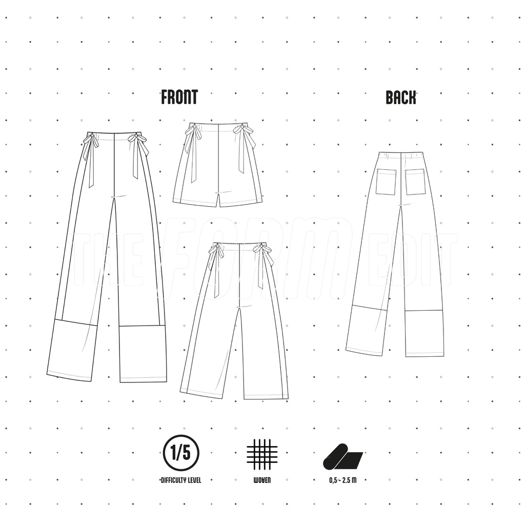 PT003 - Pantalon 3 en 1 à taille nouée