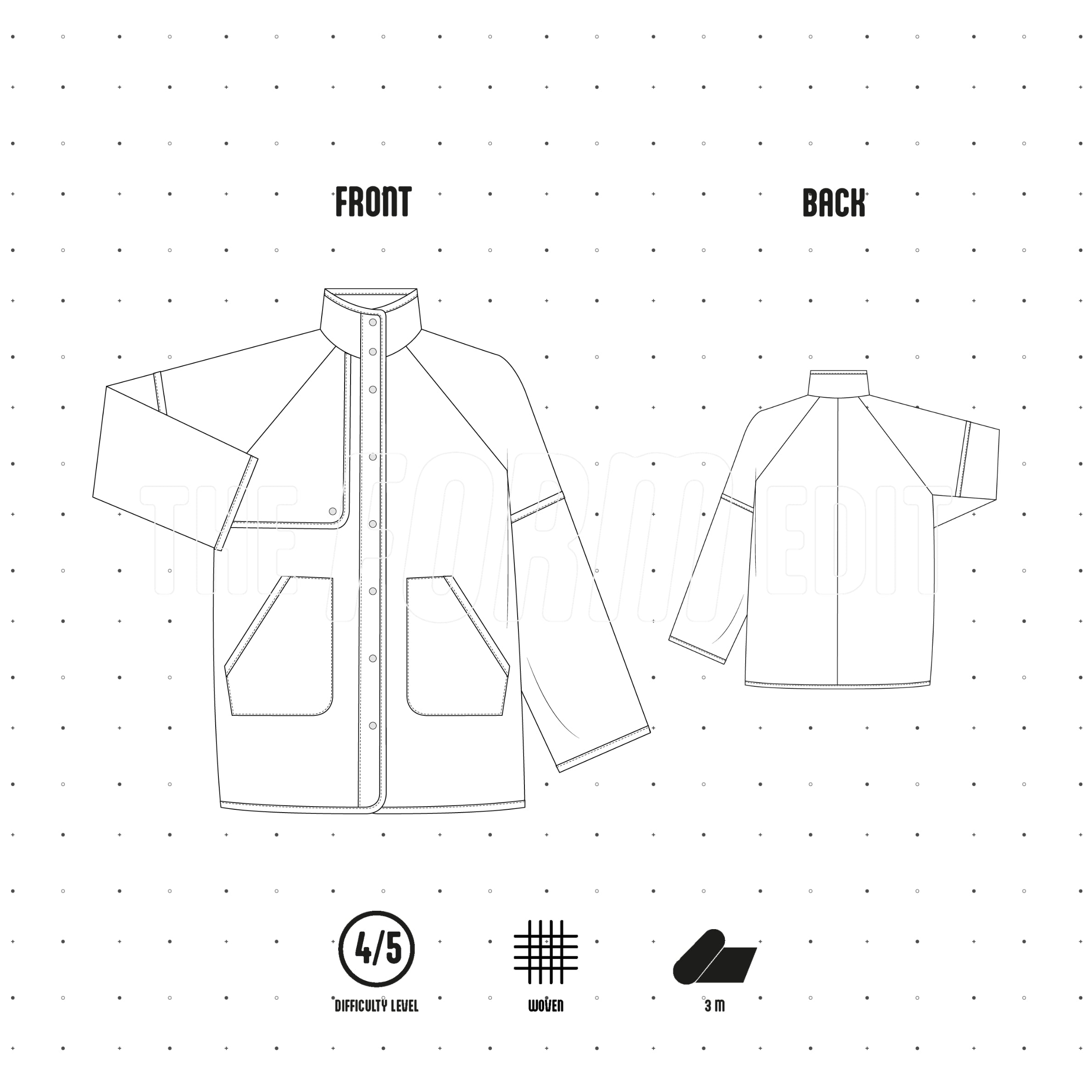 JK001 - Manteau manches raglan avec gun flap