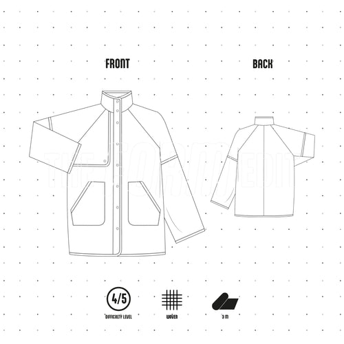 JK001 - Manteau manches raglan avec gun flap