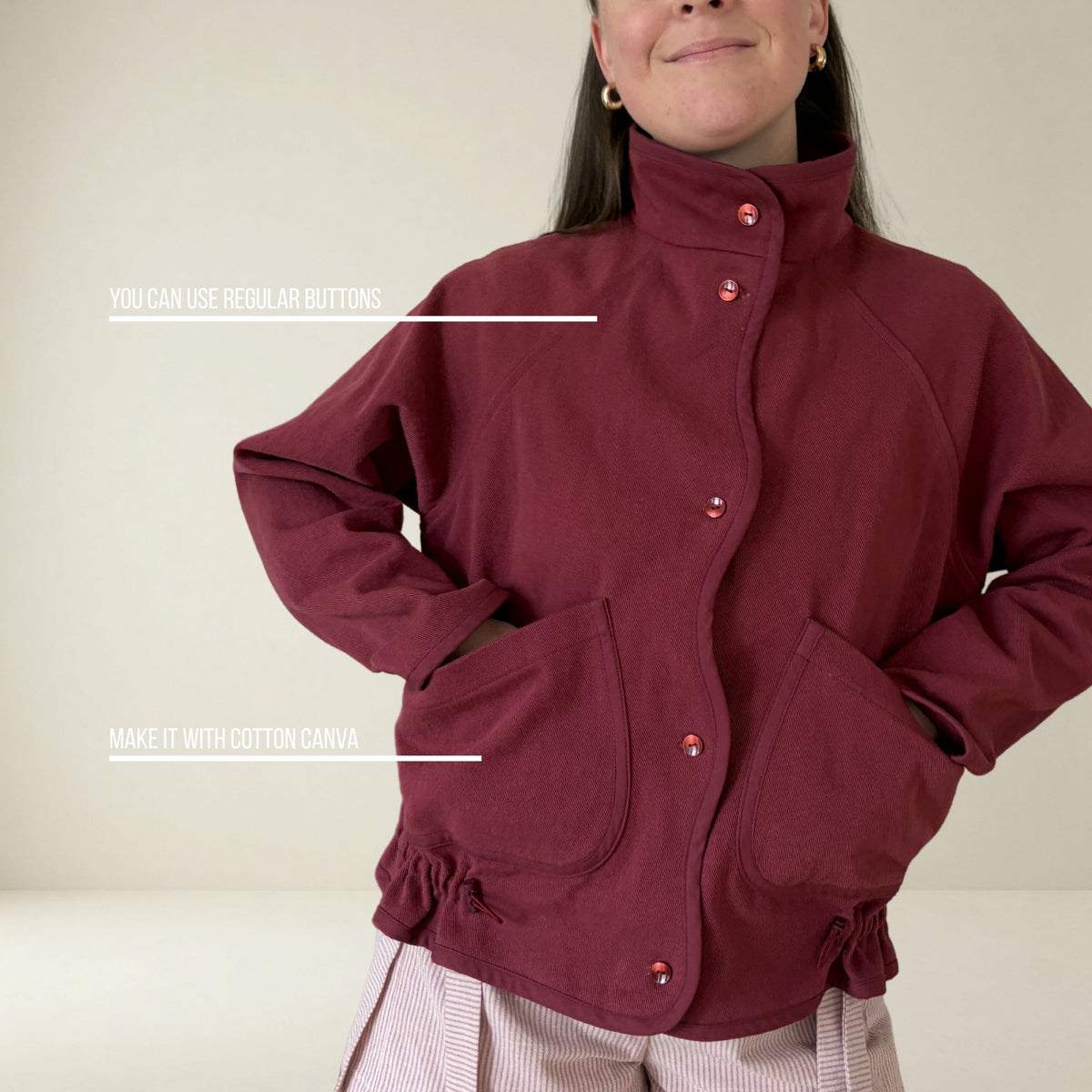 JK002 - Manteau avec boutonnière ondulée