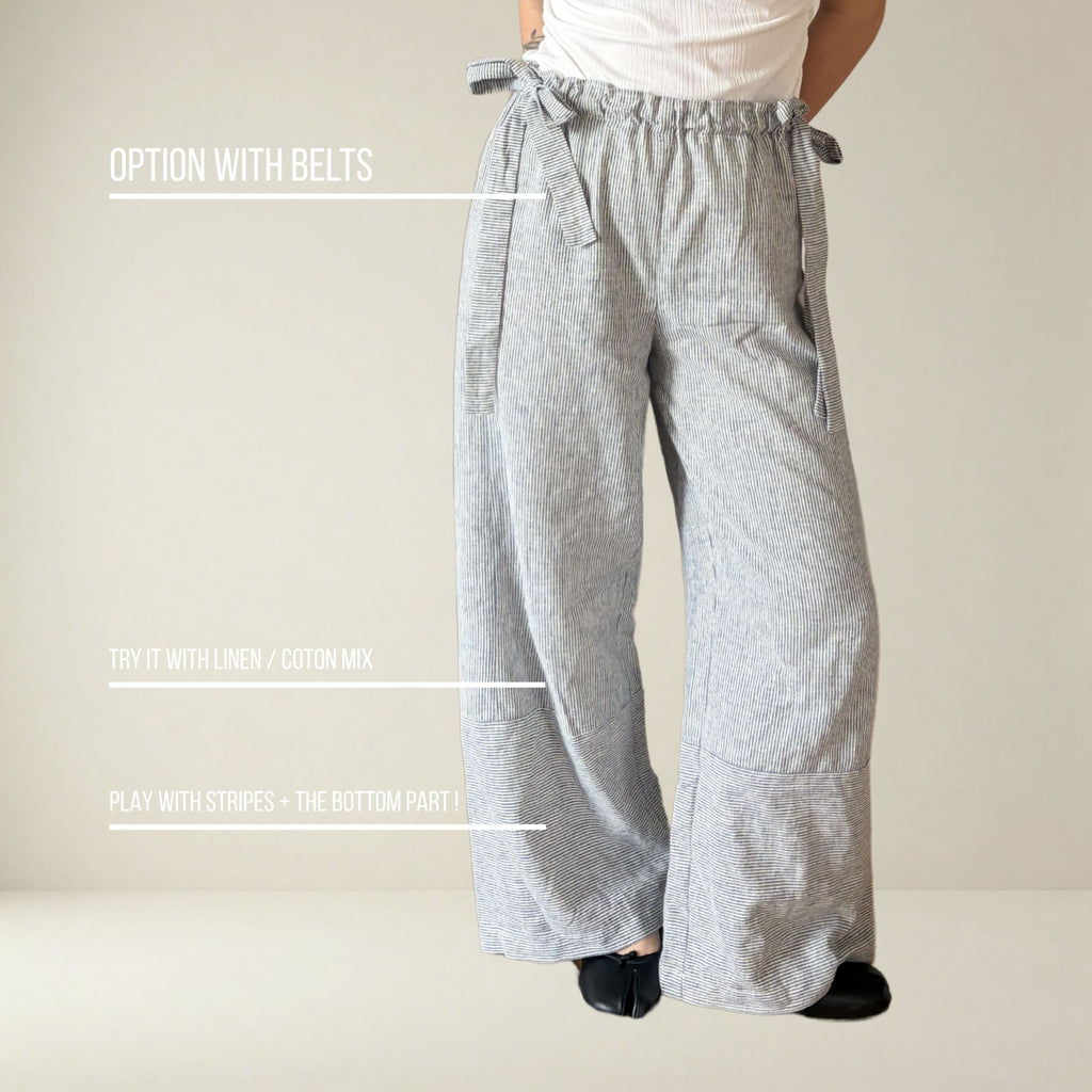 PT003 - Pantalones 3 en 1 con nudo en la cintura