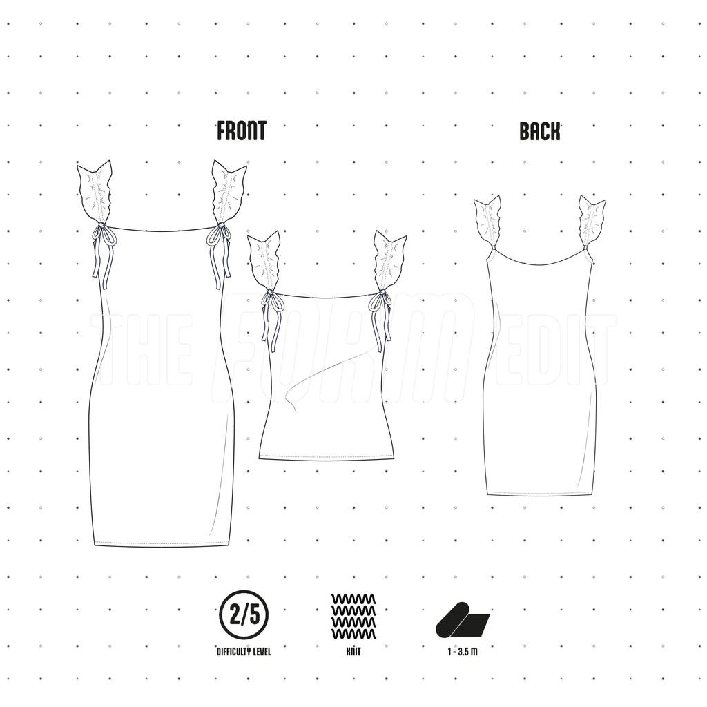 DR001 - Robe doublée en tricot avec bretelles ajustables et volants