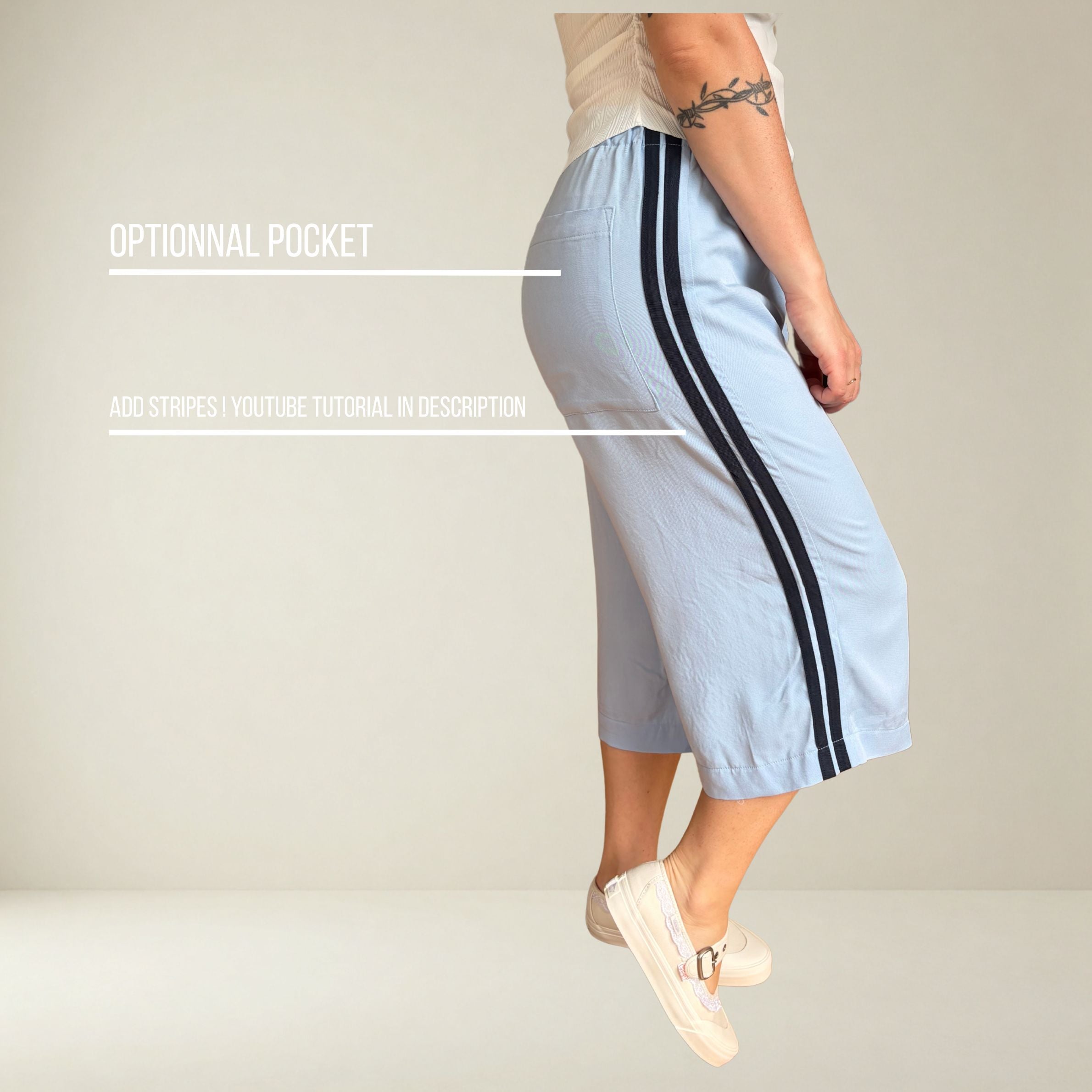 PT003 - Pantalones 3 en 1 con nudo en la cintura