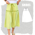 SK001 - Jupe à taille élastique avec découpe aux hanches