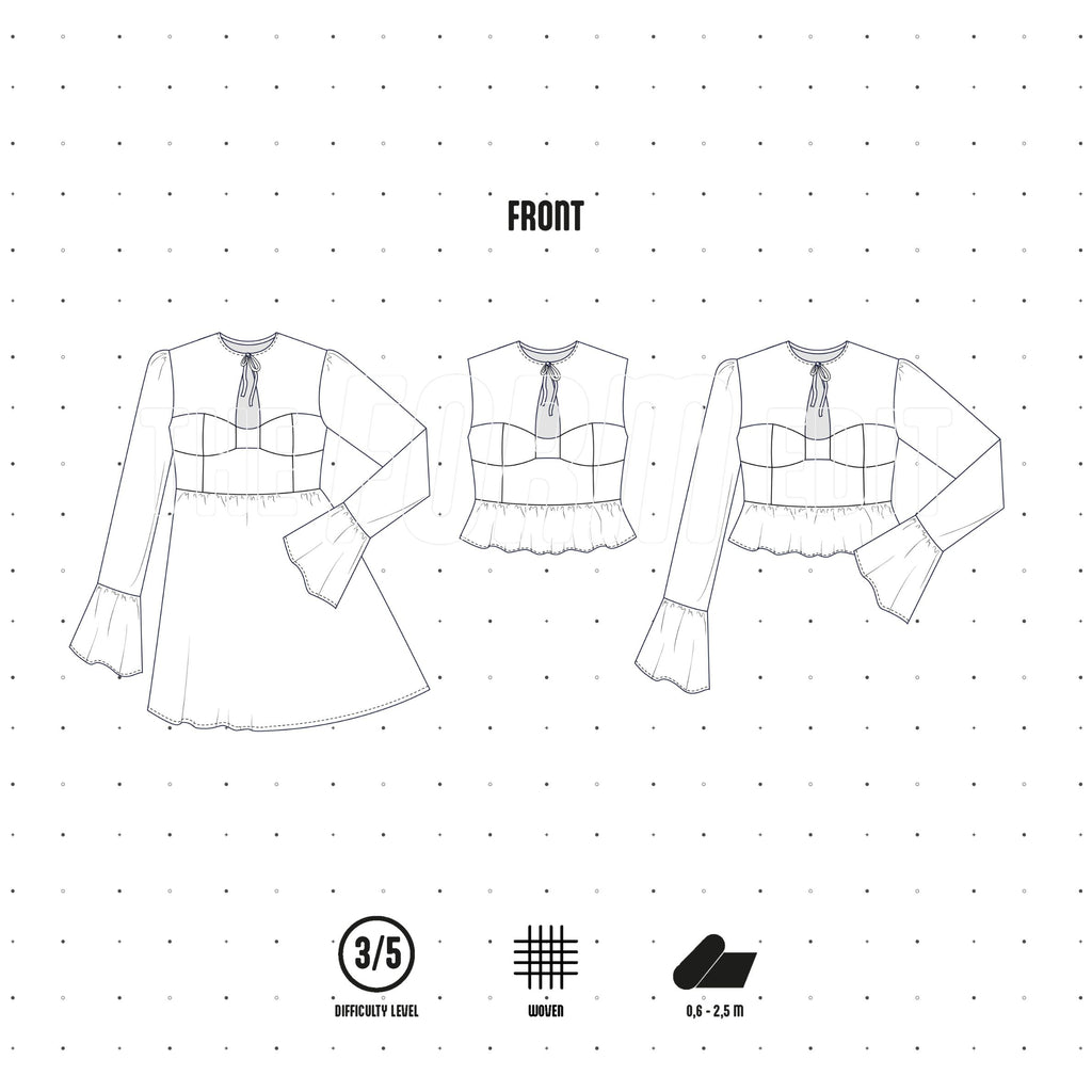 SH001 - Blusa con escote anudado y recortes en el busto
