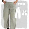 PT002 - Pantalon jambe larges à poches froncées