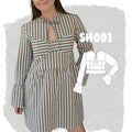 SH001 - Blusa con escote anudado y recortes en el busto
